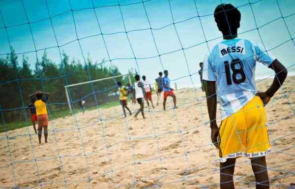 Goalkkeper in beach soccer